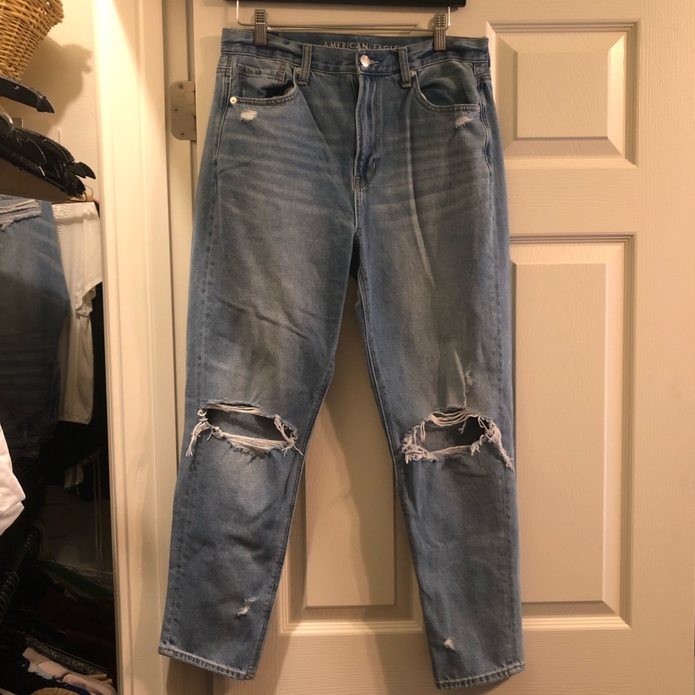 American Eagle Distressed Mom Jeans